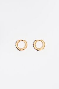 Pendientes mini aro cristales dorado