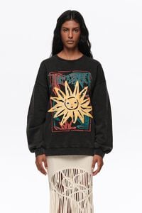 Sudadera logo Sun negro lavado