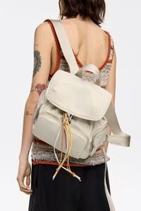 Mochila mediana nylon blanco piedra