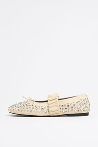 Bailarina tachas piel marfil