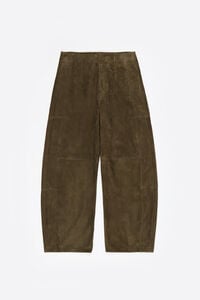 Pantal&oacute;n barrel ante oliva oscuro