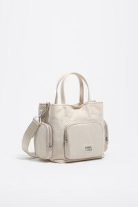 Bolso Pocket peque&ntilde;o nylon blanco piedra