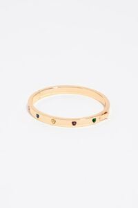 Pulsera cristales coraz&oacute;n dorada