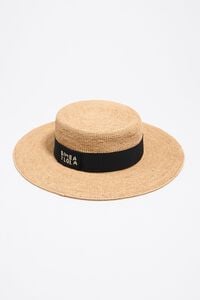 Sombrero canotier ala ancha rafia natural Sombrero canotier ala ancha rafia natural