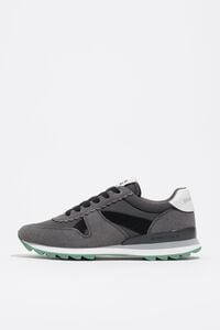 Deportiva t&eacute;cnica serraje y nylon 13 19 gris