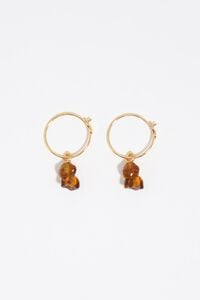 Pendientes aro perro resina marr&oacute;n