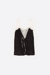 Top tirantes encajes seda negro