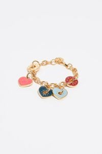 Pulsera logos coraz&oacute;n dorada