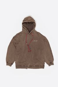 Sudadera capucha logo flores marr&oacute;n