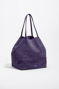 Bolso shopper grande serraje grabado cocodrilo morado