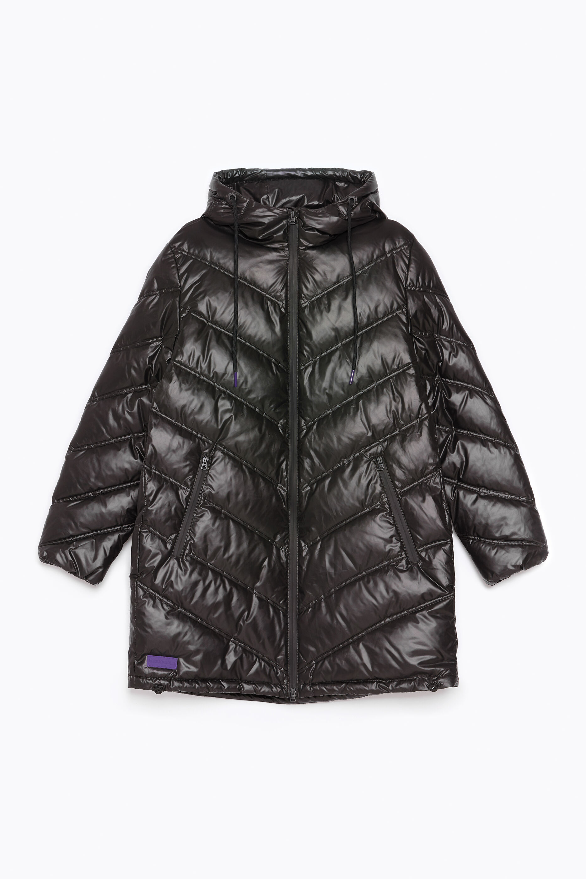 Plumífero nylon brillante negro