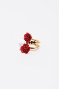 Anillo espiral rosas rojo