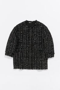 Chaqueta tweed desflecada negra