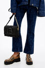 Bolso solapa S acolchado nylon negro Bolso solapa S acolchado nylon negro
