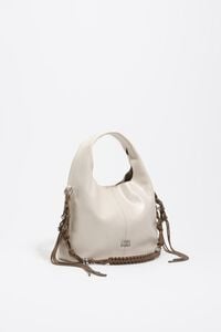 Bolso Paper pequeño piel asa trenzada marfil