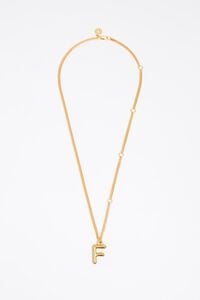 Collar cadena dorada letra F