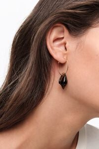 Pendientes aro caracola resina &aacute;mbar