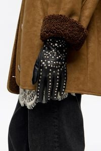 Guantes piel tachas negros