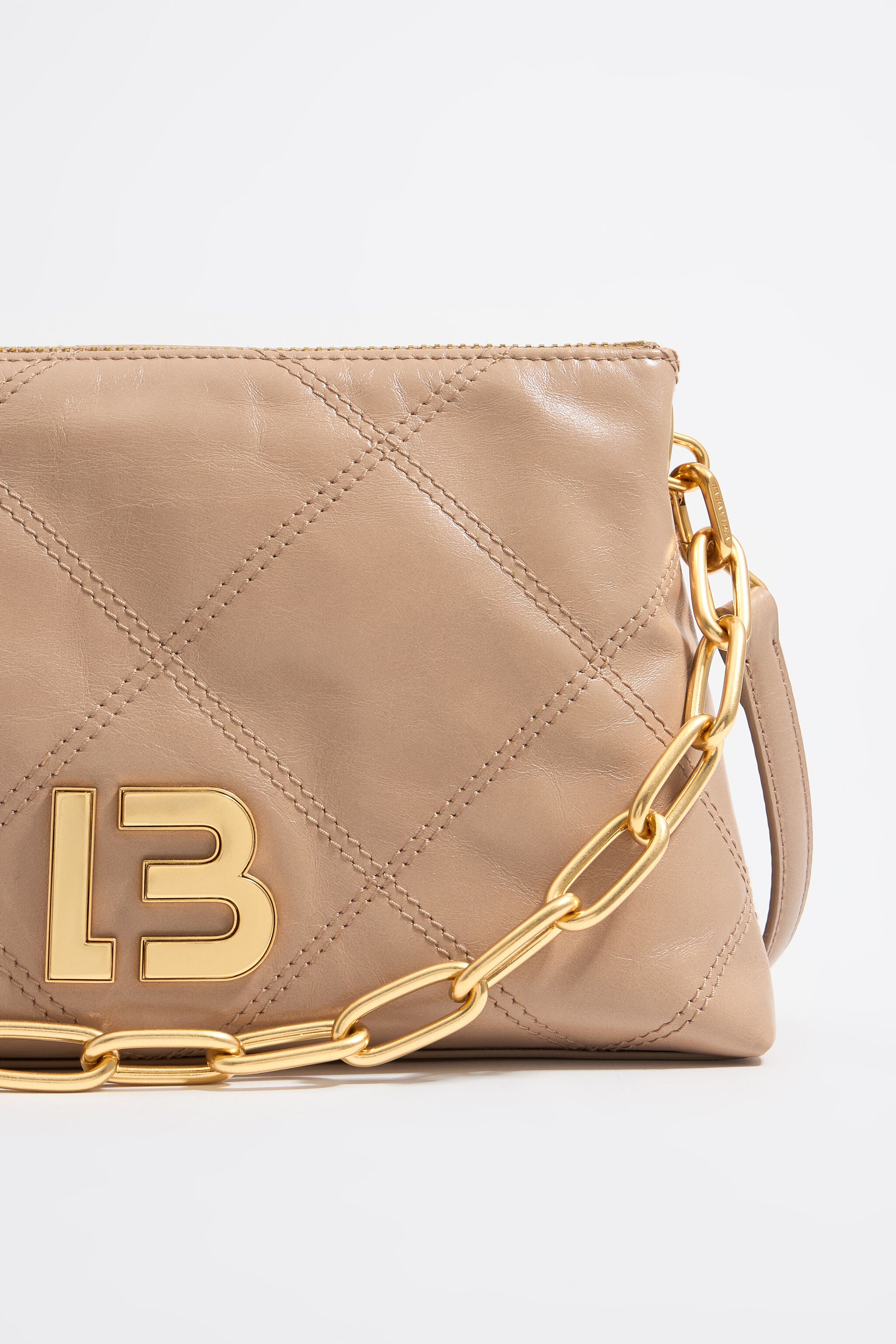 Bolso trapecio pequeno piel camel