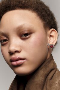 Pendientes coraz&oacute;n y flecha rojos