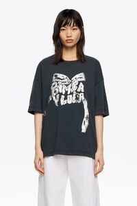 Camiseta logo lazo negro lavado