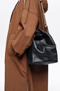 Bolso Paper mediano piel petr&oacute;leo