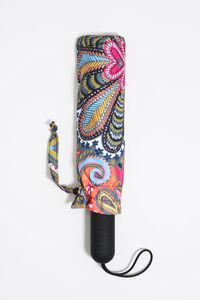 Paraguas estampado pájaros negro