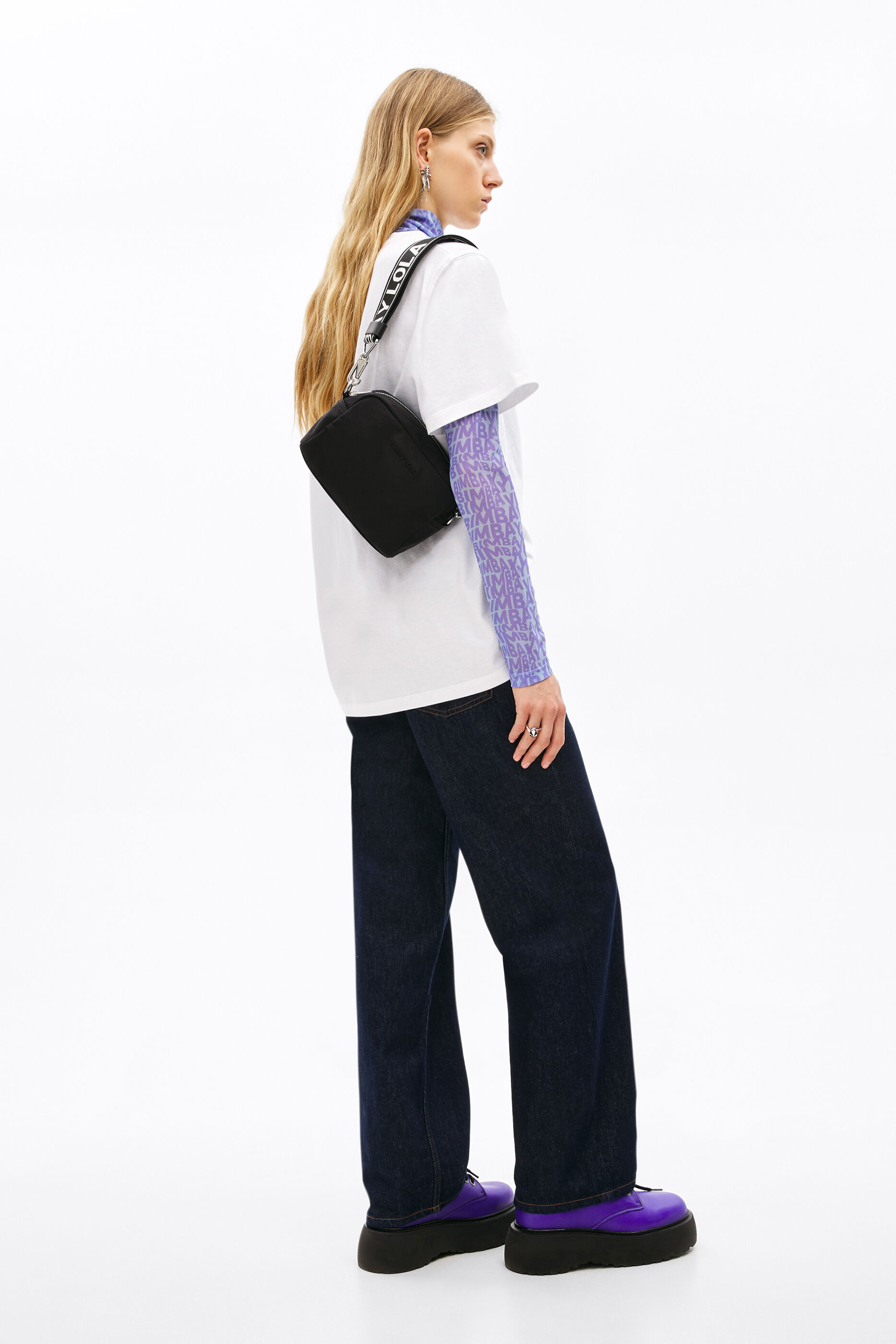 Bolso bandolera S nylon negro