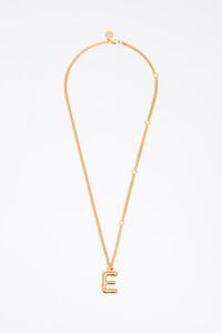 Collar cadena dorada letra E