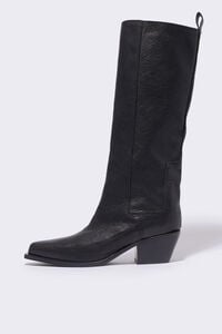 Bota campera piel negra