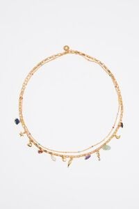 Collar multicadenas piedras y pez dorado Collar multicadenas piedras y pez dorado