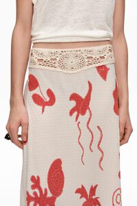 Falda cintura crochet Sand Red