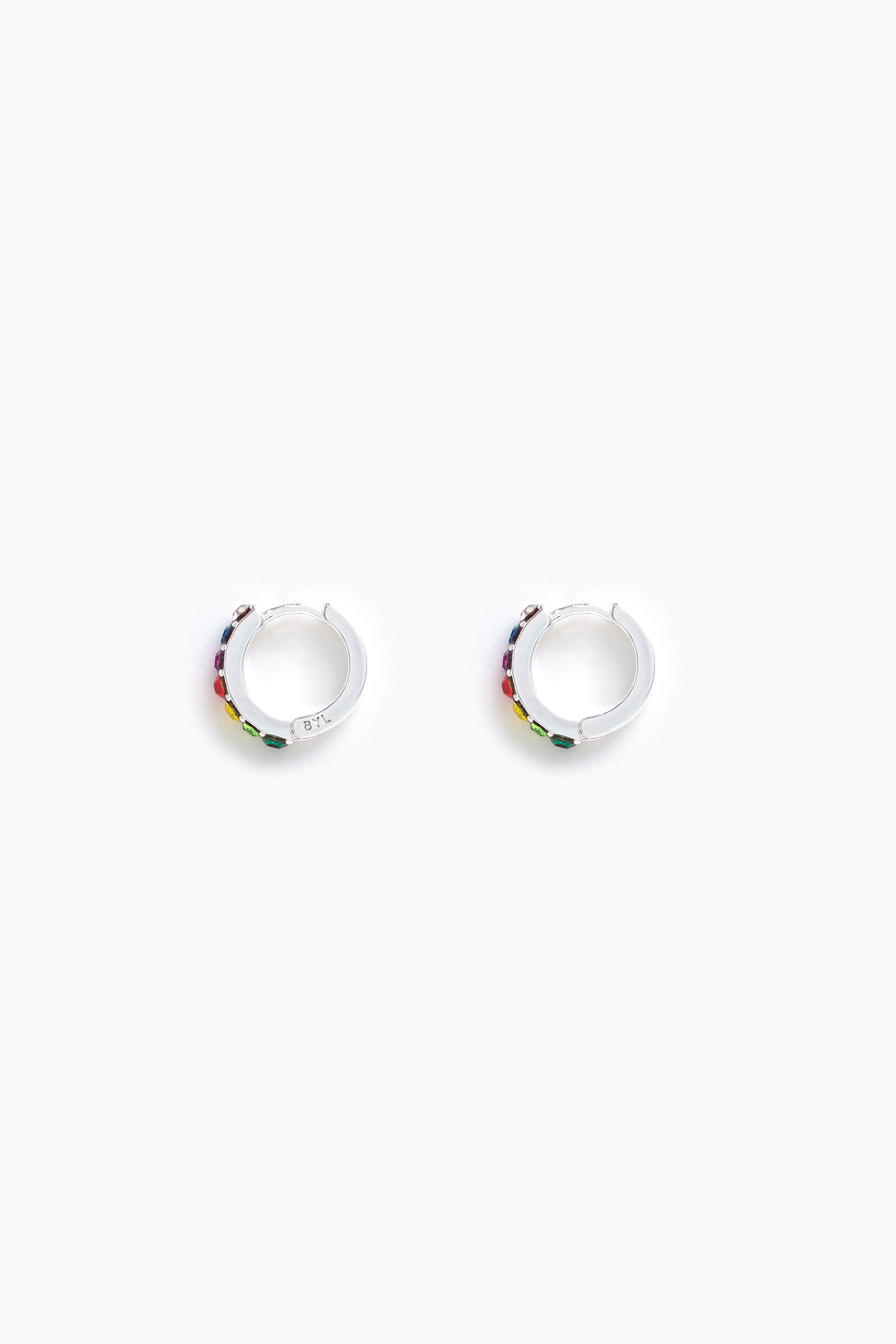 Pendientes aro mini cristales multicolores