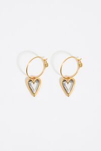 Pendientes aro con coraz&oacute;n cristal