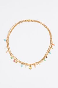 Collar multicadenas, cristal y piedras Collar multicadenas, cristal y piedras