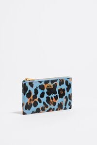 Monedero textura brillo Leopard azul pastel