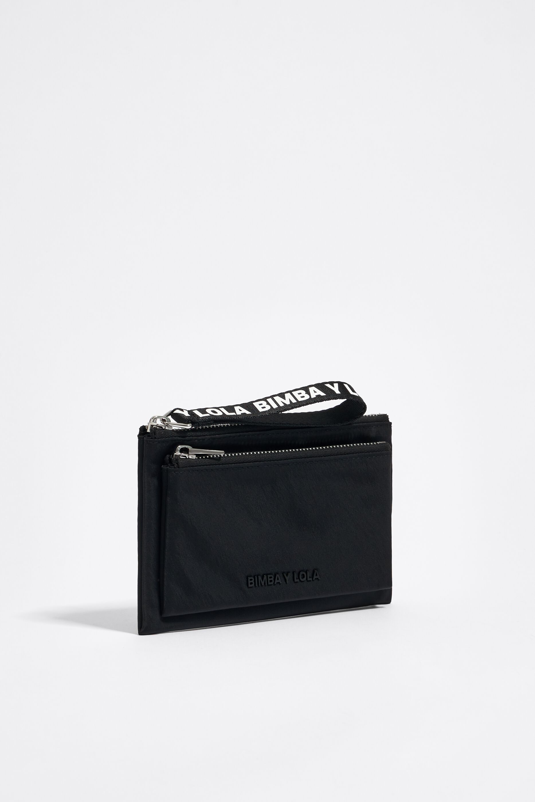 Cartera doble nylon negra