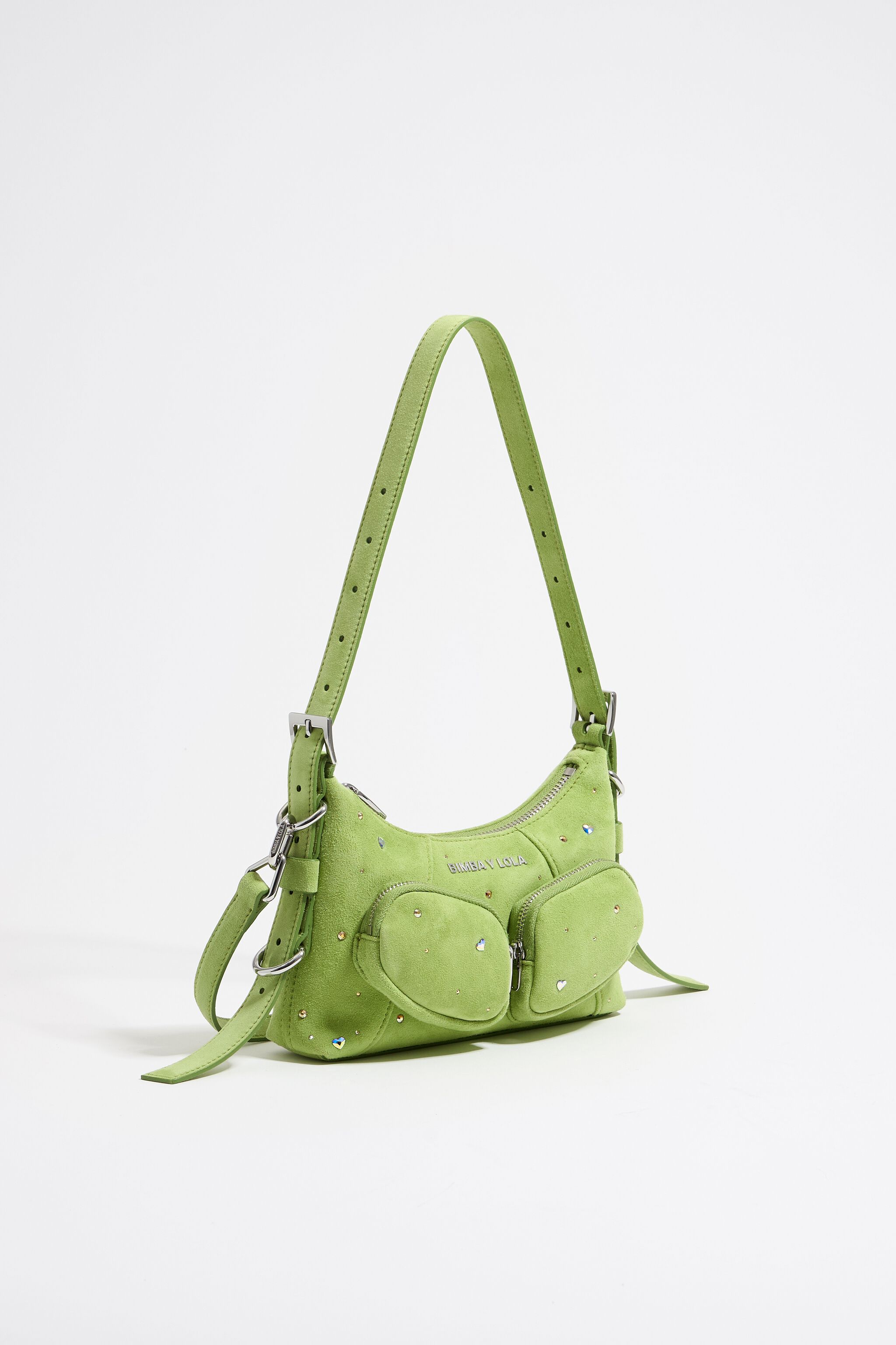Bolso Hobo Pocket mini piel Swarovski pistacho