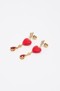 Pendientes coraz&oacute;n y flecha dorados