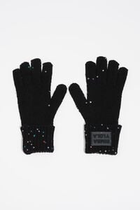 Guantes punto negro lentejuelas multicolor
