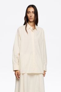 Camisa oversize pespunteada vainilla