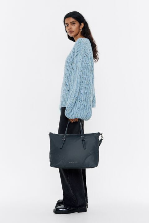 Bolso shopper grande nylon gris plomo Bolso shopper grande nylon gris plomo