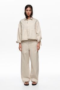 BARREL - Pantal&oacute;n denim rayas blanco roto