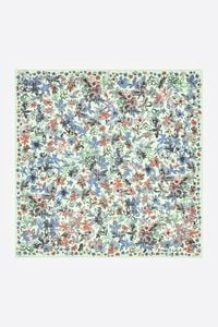 Pa&ntilde;uelo flores acuarela aguamarina