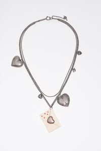 Collar Love Letter plateado envejecido
