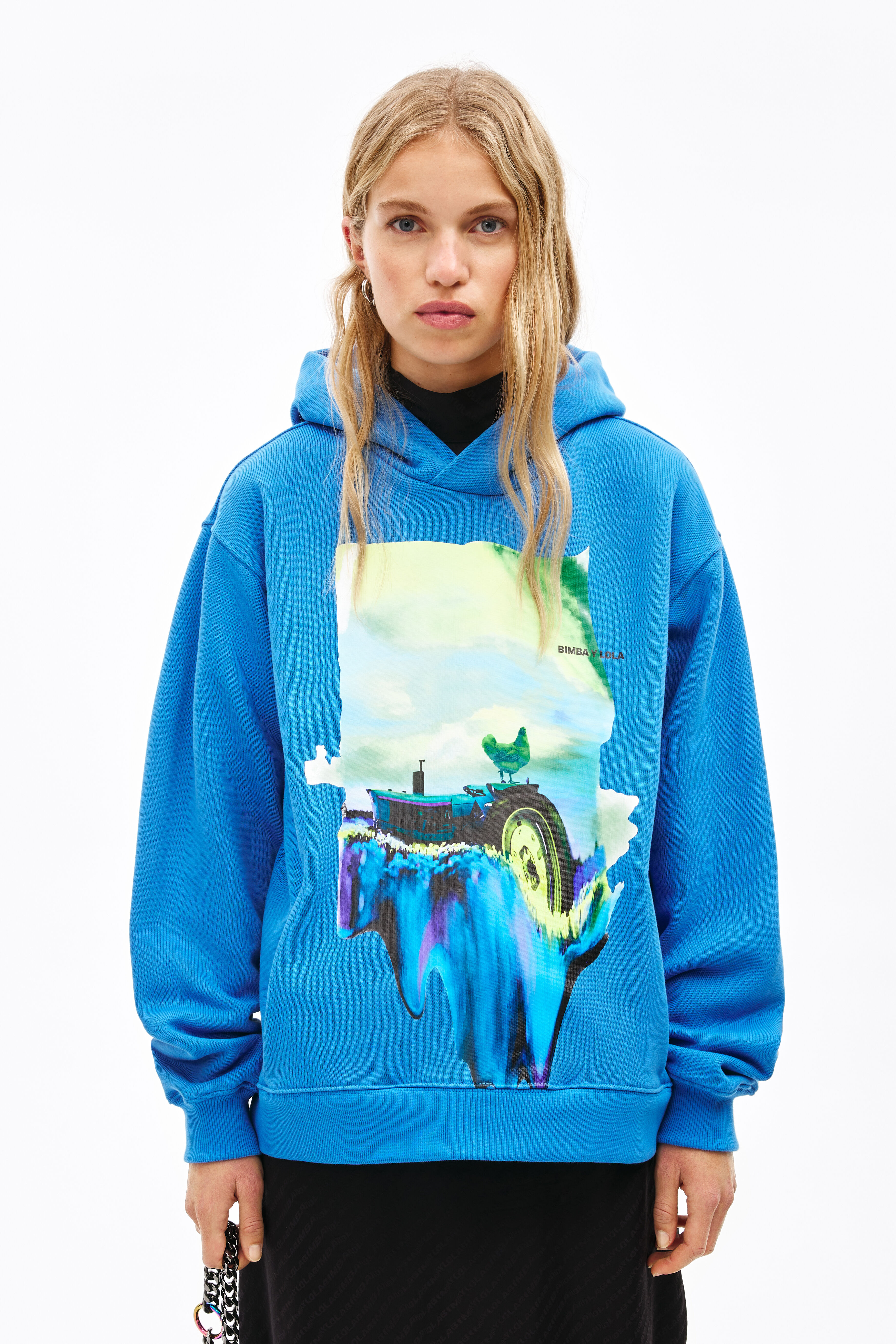 Sudadera algodón grueso azul