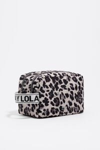 Neceser doble grande nylon Leopard gris