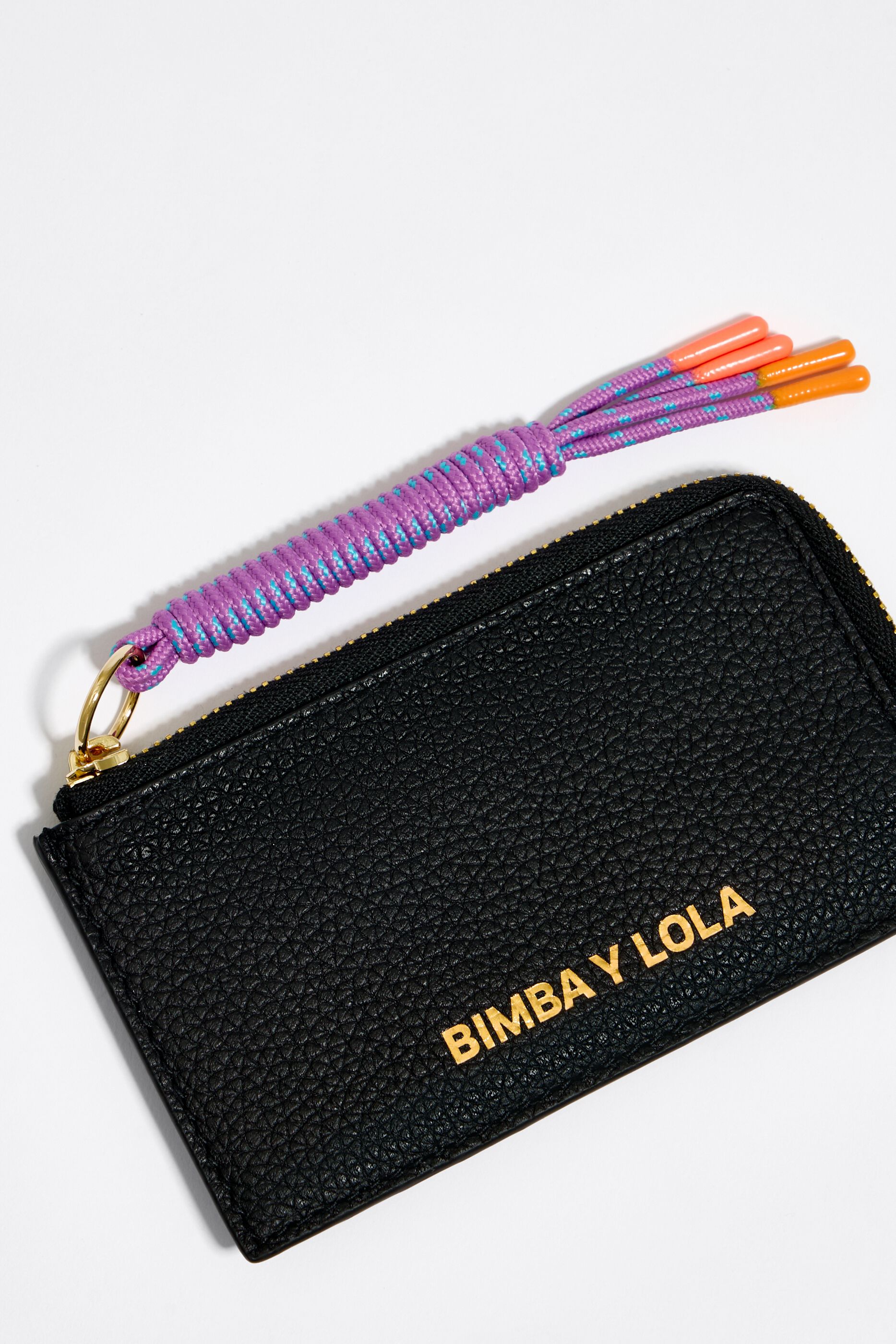 Monedero rectangular piel negro
