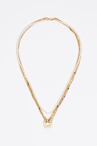 Collar  multicadenas logo dorado