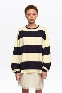 Camiseta oversize rayas azul y amarillo